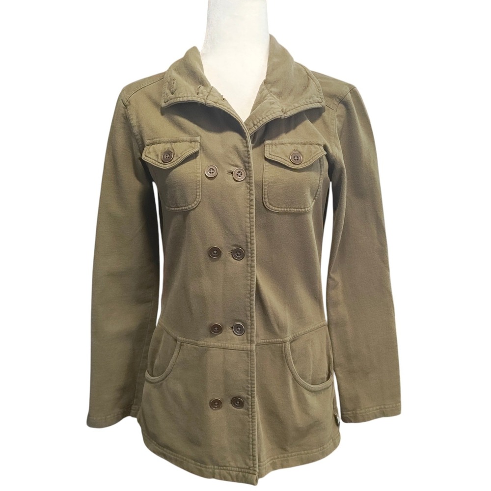 Prana Tori Olive Green Jacket Double Breasted Utility Military Womens Size‎ M